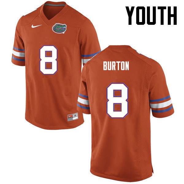 Youth Florida Gators #8 Trey Burton College Football Jerseys-Orange